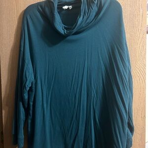 Teal Cowl Neck Women Sweater
